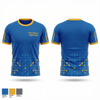 Football Jersey, San Dimas Lightning, Baseball, Teamtime, Team time, sublimation, custom sports apparel, team uniforms, spirit wear, spiritwear, sports uniforms, custom shirts, team store, custom team store, fundraiser sports, apparel fundraiser