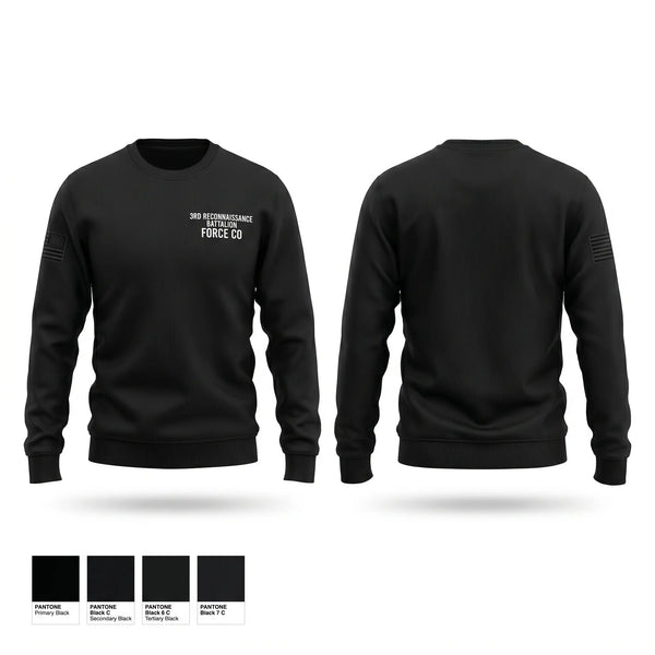 Crew Neck Sweatshirt, 3rd Reconnaissance Battalion, Force Co, Marines, Teamtime, Team time, sublimation, custom sports apparel, team uniforms, spirit wear, spiritwear, sports uniforms, custom shirts, team store, custom team store, fundraiser sports, apparel fundraiser