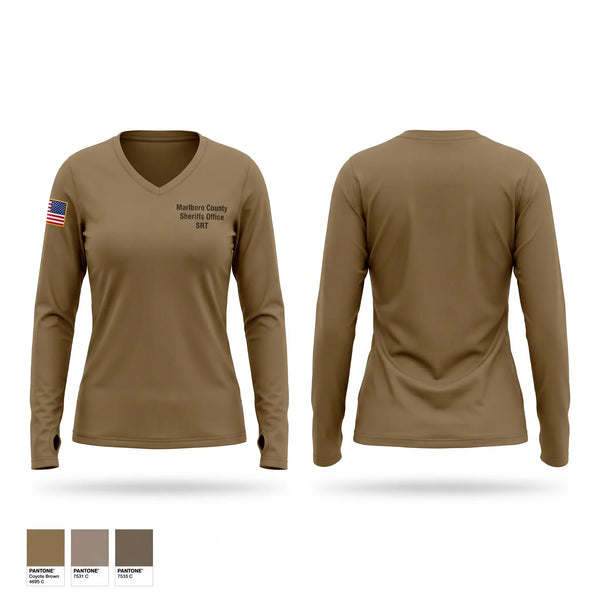 Womens Long Sleeve Vneck Shirt, Marlboro County Sheriff's Office SRT, Police, Teamtime, Team time, sublimation, custom sports apparel, team uniforms, spirit wear, spiritwear, sports uniforms, custom shirts, team store, custom team store, fundraiser sports, apparel fundraiser
