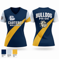CARTERET BULLDOGS 47346218 Women's Short Sleeve V-neck Shirt - 1
