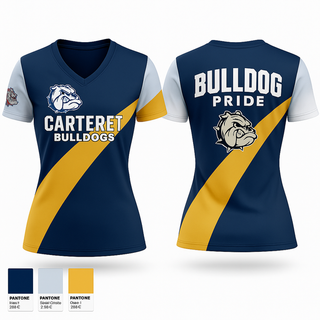 Womens Short Sleeve Vneck Shirt, CARTERET BULLDOGS, , Teamtime, Team time, sublimation, custom sports apparel, team uniforms, spirit wear, spiritwear, sports uniforms, custom shirts, team store, custom team store, fundraiser sports, apparel fundraiser