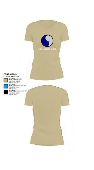 Womens Short Sleeve Vneck Shirt, C-Co 1/116 29th IN BDE, , Teamtime, Team time, sublimation, custom sports apparel, team uniforms, spirit wear, spiritwear, sports uniforms, custom shirts, team store, custom team store, fundraiser sports, apparel fundraiser