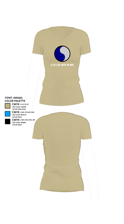 C-Co 1/116 29th IN BDE 88691555 Women's Short Sleeve V-neck Shirt - 84
