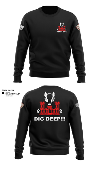Crew Neck Sweatshirt, 381 EN CO, Army, Teamtime, Team time, sublimation, custom sports apparel, team uniforms, spirit wear, spiritwear, sports uniforms, custom shirts, team store, custom team store, fundraiser sports, apparel fundraiser