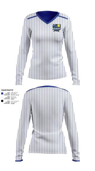 Womens Long Sleeve Vneck Shirt, Capital Area Mainiacs, Softball, Teamtime, Team time, sublimation, custom sports apparel, team uniforms, spirit wear, spiritwear, sports uniforms, custom shirts, team store, custom team store, fundraiser sports, apparel fundraiser