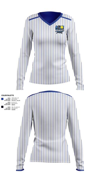 Capital Area Mainiacs Women's Long Sleeve V-neck Shirt - 41
