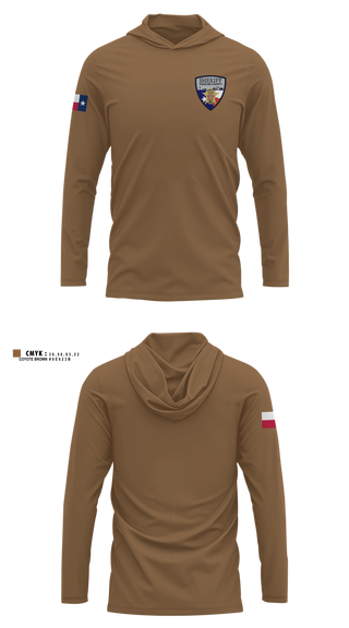 Long Sleeve hooded sunshirt, Yoakum County Sheriff’s Office, Police, Teamtime, Team time, sublimation, custom sports apparel, team uniforms, spirit wear, spiritwear, sports uniforms, custom shirts, team store, custom team store, fundraiser sports, apparel fundraiser