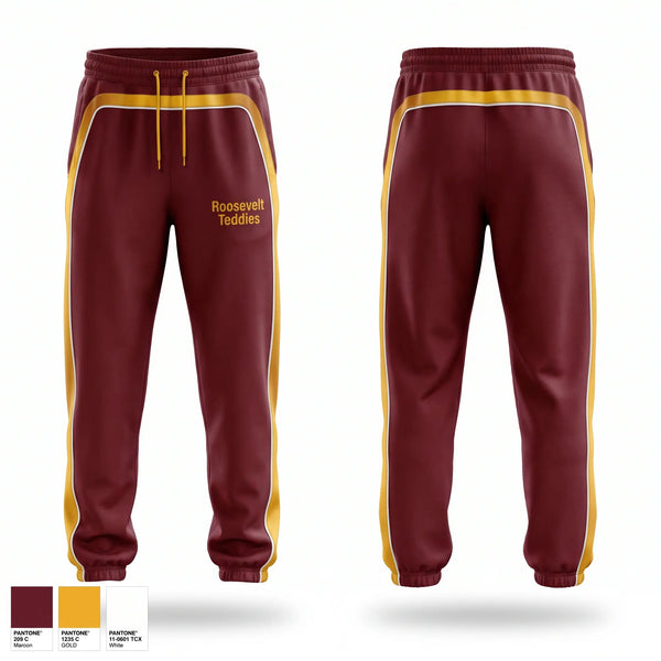 Sweatpants, Roosevelt Teddies, Women's Basketball, Teamtime, Team time, sublimation, custom sports apparel, team uniforms, spirit wear, spiritwear, sports uniforms, custom shirts, team store, custom team store, fundraiser sports, apparel fundraiser