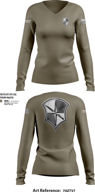 CPD 25599118 Women's Long Sleeve V-neck Shirt - 103