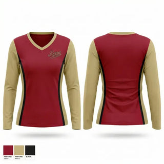 Womens Long Sleeve Vneck Shirt, Aces Baseball Group, Baseball, Teamtime, Team time, sublimation, custom sports apparel, team uniforms, spirit wear, spiritwear, sports uniforms, custom shirts, team store, custom team store, fundraiser sports, apparel fundraiser