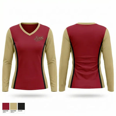 Aces Baseball Group 38997803 Women's Long Sleeve V-neck Shirt - 1