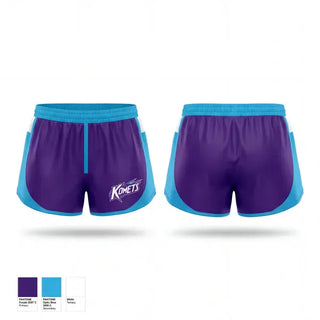 Womens Shorts, Komets, Softball, Teamtime, Team time, sublimation, custom sports apparel, team uniforms, spirit wear, spiritwear, sports uniforms, custom shirts, team store, custom team store, fundraiser sports, apparel fundraiser