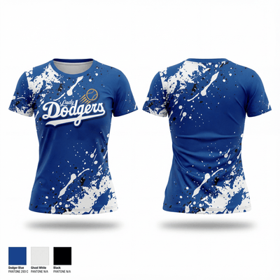Lady Dodgers 30503998 Women's Short Sleeve V-neck Shirt - 2