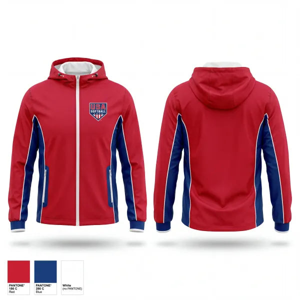 Windbreaker, USA Softball of Alaska, Softball, Teamtime, Team time, sublimation, custom sports apparel, team uniforms, spirit wear, spiritwear, sports uniforms, custom shirts, team store, custom team store, fundraiser sports, apparel fundraiser