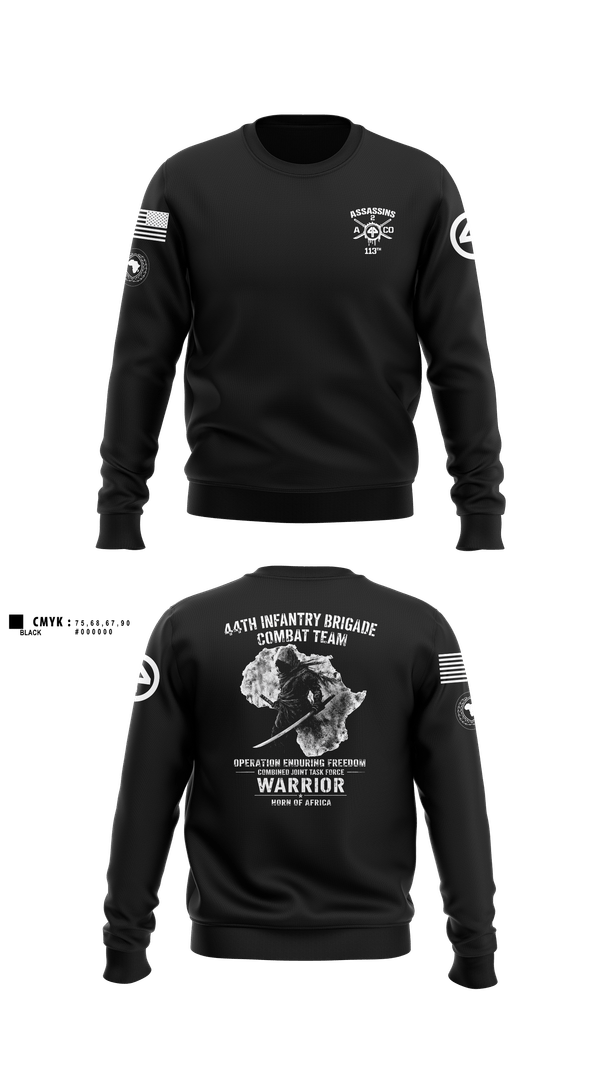 Crew Neck Sweatshirt, 44th IBCT, Army, Teamtime, Team time, sublimation, custom sports apparel, team uniforms, spirit wear, spiritwear, sports uniforms, custom shirts, team store, custom team store, fundraiser sports, apparel fundraiser