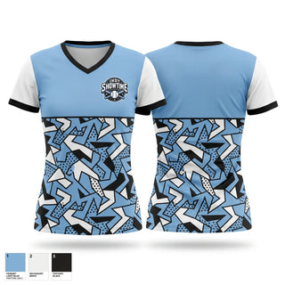 Womens Short Sleeve Vneck Shirt, Indy Showtime, Baseball, Teamtime, Team time, sublimation, custom sports apparel, team uniforms, spirit wear, spiritwear, sports uniforms, custom shirts, team store, custom team store, fundraiser sports, apparel fundraiser