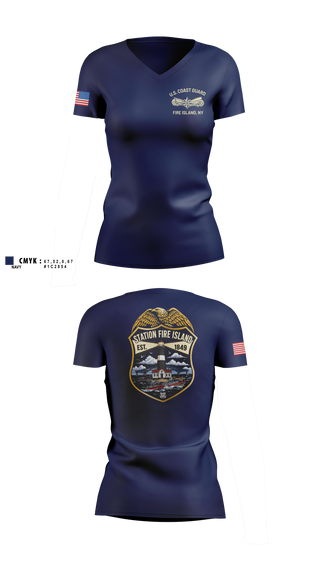 Womens Short Sleeve Vneck Shirt, Station Fire island NY, Coast Guard, Teamtime, Team time, sublimation, custom sports apparel, team uniforms, spirit wear, spiritwear, sports uniforms, custom shirts, team store, custom team store, fundraiser sports, apparel fundraiser