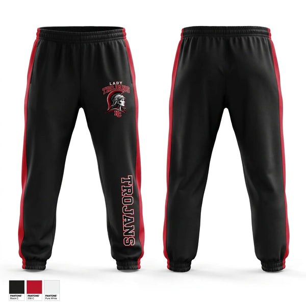 Sweatpants, Lady trojans, Women's Basketball, Teamtime, Team time, sublimation, custom sports apparel, team uniforms, spirit wear, spiritwear, sports uniforms, custom shirts, team store, custom team store, fundraiser sports, apparel fundraiser
