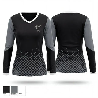 Womens Long Sleeve Vneck Shirt, Osage Thunder, Baseball, Teamtime, Team time, sublimation, custom sports apparel, team uniforms, spirit wear, spiritwear, sports uniforms, custom shirts, team store, custom team store, fundraiser sports, apparel fundraiser