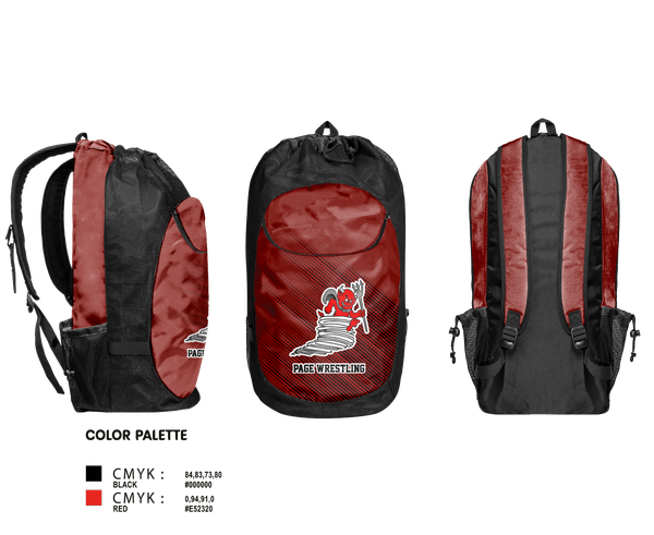 Gear Bag, Page High School Wrestling, Wrestling, Teamtime, Team time, sublimation, custom sports apparel, team uniforms, spirit wear, spiritwear, sports uniforms, custom shirts, team store, custom team store, fundraiser sports, apparel fundraiser