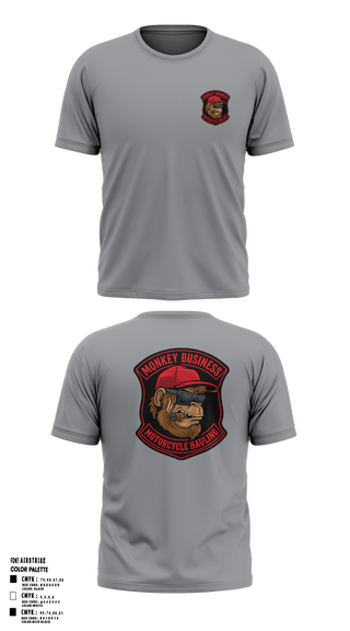 Soft Poly Tee Cotton Like Feel, Monkey Business Motorcycke Hauling, , Teamtime, Team time, sublimation, custom sports apparel, team uniforms, spirit wear, spiritwear, sports uniforms, custom shirts, team store, custom team store, fundraiser sports, apparel fundraiser