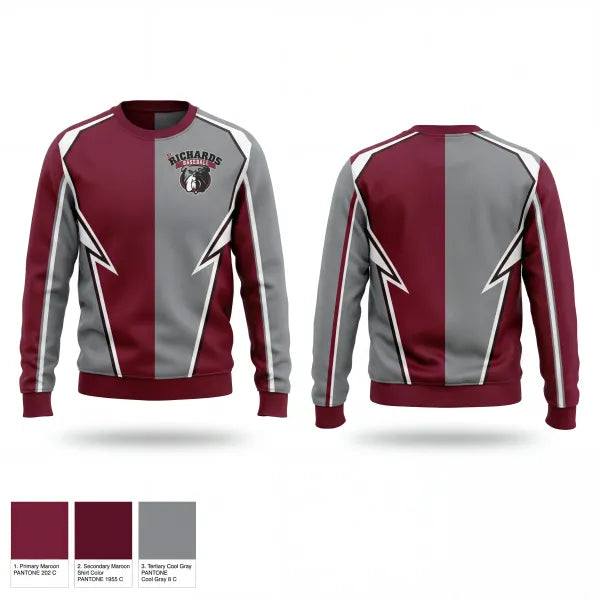 Crew Neck Sweatshirt, St. Richard’s Bulldogs, Baseball, Teamtime, Team time, sublimation, custom sports apparel, team uniforms, spirit wear, spiritwear, sports uniforms, custom shirts, team store, custom team store, fundraiser sports, apparel fundraiser