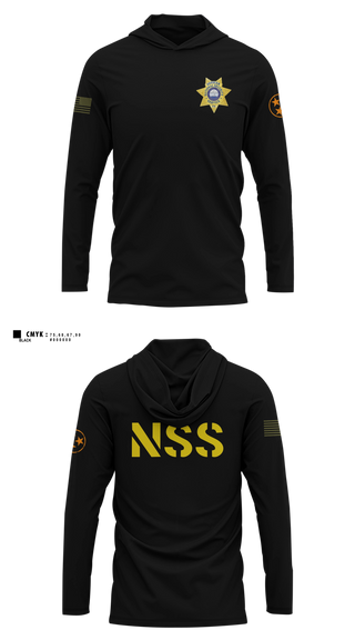 Long Sleeve hooded sunshirt, National Security, Police, Teamtime, Team time, sublimation, custom sports apparel, team uniforms, spirit wear, spiritwear, sports uniforms, custom shirts, team store, custom team store, fundraiser sports, apparel fundraiser