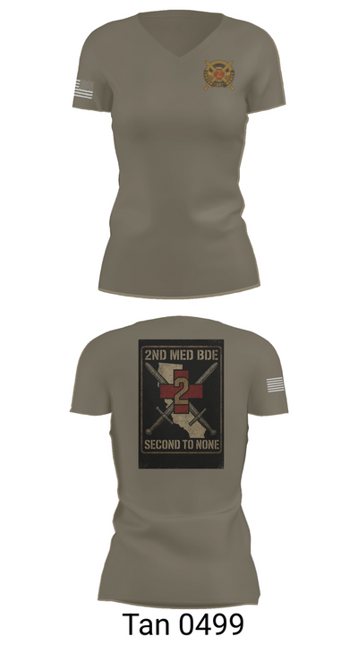 2nd Medical Brigade 60823726 Women's Short Sleeve V-neck Shirt - 68