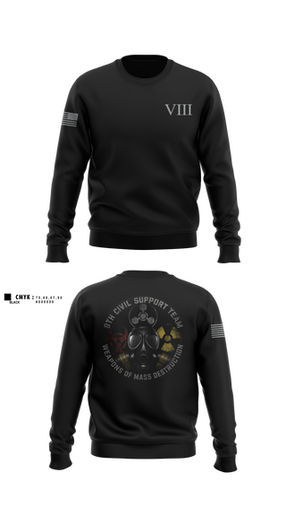 Crew Neck Sweatshirt, 8th WMD-Civil Support Team, Army, Teamtime, Team time, sublimation, custom sports apparel, team uniforms, spirit wear, spiritwear, sports uniforms, custom shirts, team store, custom team store, fundraiser sports, apparel fundraiser