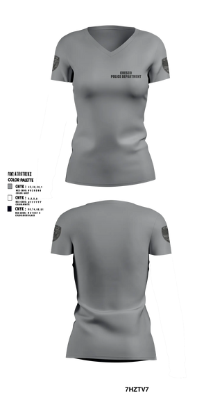 Womens Short Sleeve Vneck Shirt, Cresco Police Department, Police, Teamtime, Team time, sublimation, custom sports apparel, team uniforms, spirit wear, spiritwear, sports uniforms, custom shirts, team store, custom team store, fundraiser sports, apparel fundraiser