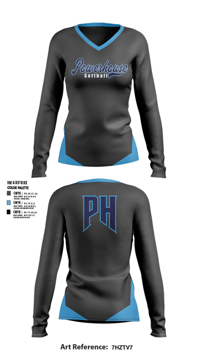 Powerhouse 52282562 Women's Long Sleeve V-neck Shirt - 2