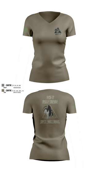 Womens Short Sleeve Vneck Shirt, ECT-7, 11 CYBN, Army, Teamtime, Team time, sublimation, custom sports apparel, team uniforms, spirit wear, spiritwear, sports uniforms, custom shirts, team store, custom team store, fundraiser sports, apparel fundraiser