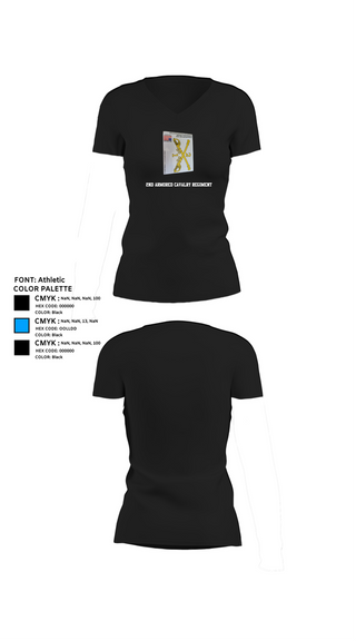 Womens Short Sleeve Vneck Shirt, 2nd Armored Cavalry Regiment, , Teamtime, Team time, sublimation, custom sports apparel, team uniforms, spirit wear, spiritwear, sports uniforms, custom shirts, team store, custom team store, fundraiser sports, apparel fundraiser