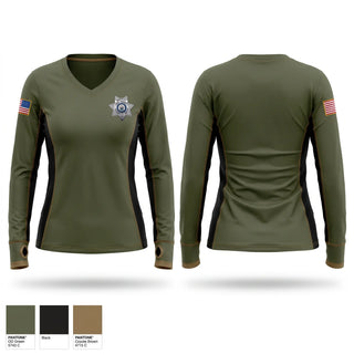 Womens Long Sleeve Vneck Shirt, Knox County Sheriff ME, Police, Teamtime, Team time, sublimation, custom sports apparel, team uniforms, spirit wear, spiritwear, sports uniforms, custom shirts, team store, custom team store, fundraiser sports, apparel fundraiser