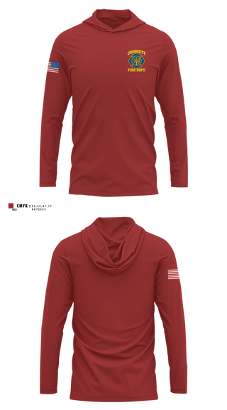 Long Sleeve hooded sunshirt, Crossett Fire Department, Fire Department, Teamtime, Team time, sublimation, custom sports apparel, team uniforms, spirit wear, spiritwear, sports uniforms, custom shirts, team store, custom team store, fundraiser sports, apparel fundraiser