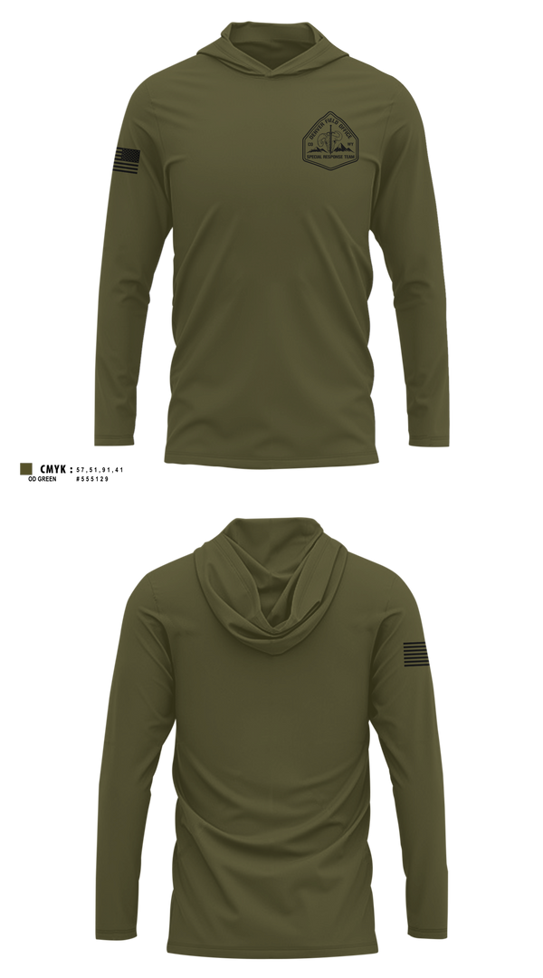 Long Sleeve Performance Shirt with hood, Denver Special Response Team, Police, Teamtime, Team time, sublimation, custom sports apparel, team uniforms, spirit wear, spiritwear, sports uniforms, custom shirts, team store, custom team store, fundraiser sports, apparel fundraiser