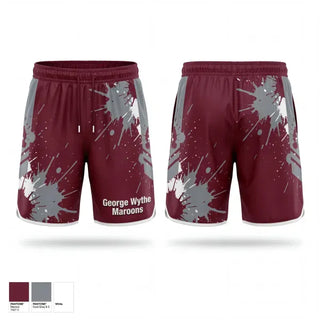 Athletic Shorts With Pockets, George Wythe Maroons, Men's Basketball, Teamtime, Team time, sublimation, custom sports apparel, team uniforms, spirit wear, spiritwear, sports uniforms, custom shirts, team store, custom team store, fundraiser sports, apparel fundraiser