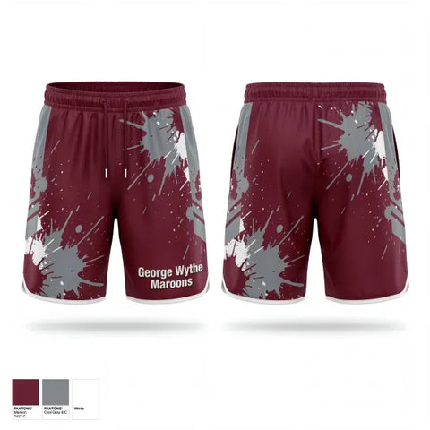 Athletic Shorts With Pockets, George Wythe Maroons, Men's Basketball, Teamtime, Team time, sublimation, custom sports apparel, team uniforms, spirit wear, spiritwear, sports uniforms, custom shirts, team store, custom team store, fundraiser sports, apparel fundraiser