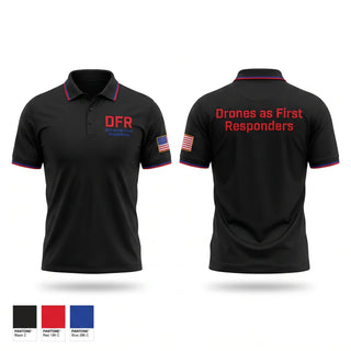 Short Sleeve Performance Polo, Drones as First Responders, Police, Teamtime, Team time, sublimation, custom sports apparel, team uniforms, spirit wear, spiritwear, sports uniforms, custom shirts, team store, custom team store, fundraiser sports, apparel fundraiser