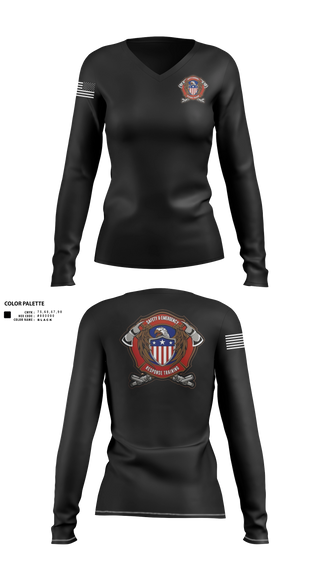 Womens Long Sleeve Vneck Shirt, Dominion Energy - SERT, , Teamtime, Team time, sublimation, custom sports apparel, team uniforms, spirit wear, spiritwear, sports uniforms, custom shirts, team store, custom team store, fundraiser sports, apparel fundraiser