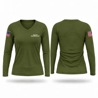 Womens Long Sleeve Vneck Shirt, Special Operations Unit, Police, Teamtime, Team time, sublimation, custom sports apparel, team uniforms, spirit wear, spiritwear, sports uniforms, custom shirts, team store, custom team store, fundraiser sports, apparel fundraiser