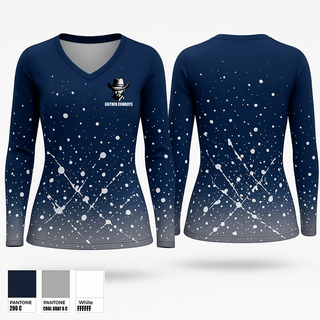 Womens Long Sleeve Vneck Shirt, Gaither Cowboys, , Teamtime, Team time, sublimation, custom sports apparel, team uniforms, spirit wear, spiritwear, sports uniforms, custom shirts, team store, custom team store, fundraiser sports, apparel fundraiser