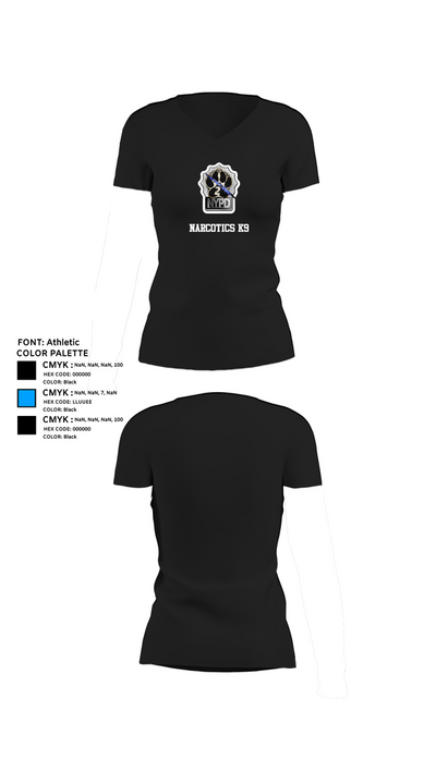 Narcotics K9 63808896 Women's Short Sleeve V-neck Shirt - 23