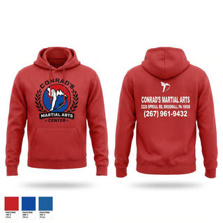 Hoodie, Conrad’s Martial Arts Center, Spirit Store, Teamtime, Team time, sublimation, custom sports apparel, team uniforms, spirit wear, spiritwear, sports uniforms, custom shirts, team store, custom team store, fundraiser sports, apparel fundraiser