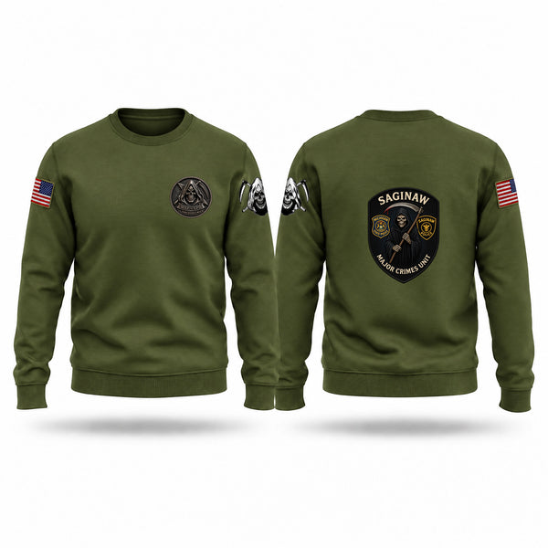 Crew Neck Sweatshirt, Michigan State Police Saginaw Major Crimes Unit, Police, Teamtime, Team time, sublimation, custom sports apparel, team uniforms, spirit wear, spiritwear, sports uniforms, custom shirts, team store, custom team store, fundraiser sports, apparel fundraiser