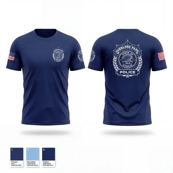 Short Sleeve Performance Shirt, Overland Park Police, Police, Teamtime, Team time, sublimation, custom sports apparel, team uniforms, spirit wear, spiritwear, sports uniforms, custom shirts, team store, custom team store, fundraiser sports, apparel fundraiser