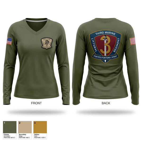 Womens Long Sleeve Vneck Shirt, 3D LCT, Marines, Teamtime, Team time, sublimation, custom sports apparel, team uniforms, spirit wear, spiritwear, sports uniforms, custom shirts, team store, custom team store, fundraiser sports, apparel fundraiser
