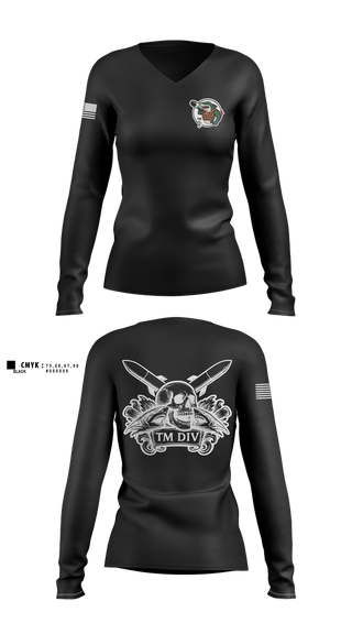 Womens Long Sleeve Vneck Shirt, USS Illinois (SSN 786), , Teamtime, Team time, sublimation, custom sports apparel, team uniforms, spirit wear, spiritwear, sports uniforms, custom shirts, team store, custom team store, fundraiser sports, apparel fundraiser
