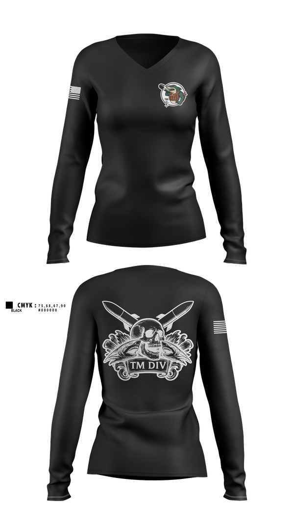 Womens Long Sleeve Vneck Shirt, USS Illinois (SSN 786), , Teamtime, Team time, sublimation, custom sports apparel, team uniforms, spirit wear, spiritwear, sports uniforms, custom shirts, team store, custom team store, fundraiser sports, apparel fundraiser