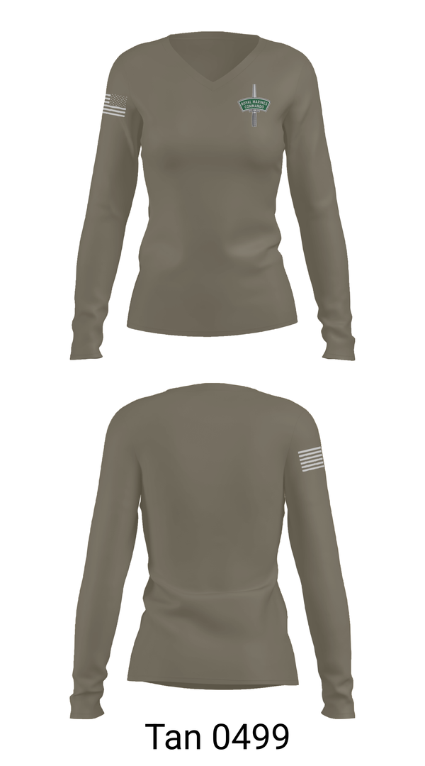 Womens Long Sleeve Vneck Shirt, 40 commando RM, Marines, Teamtime, Team time, sublimation, custom sports apparel, team uniforms, spirit wear, spiritwear, sports uniforms, custom shirts, team store, custom team store, fundraiser sports, apparel fundraiser
